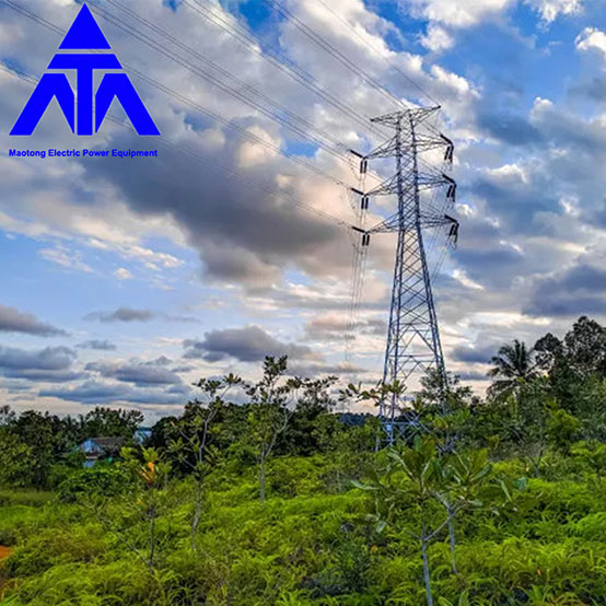 Steel Pipe Electric Power Transmission Line Tower 132 KV