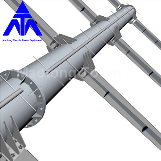 10KV Single Pipe Transmission Monopole Electric Tower