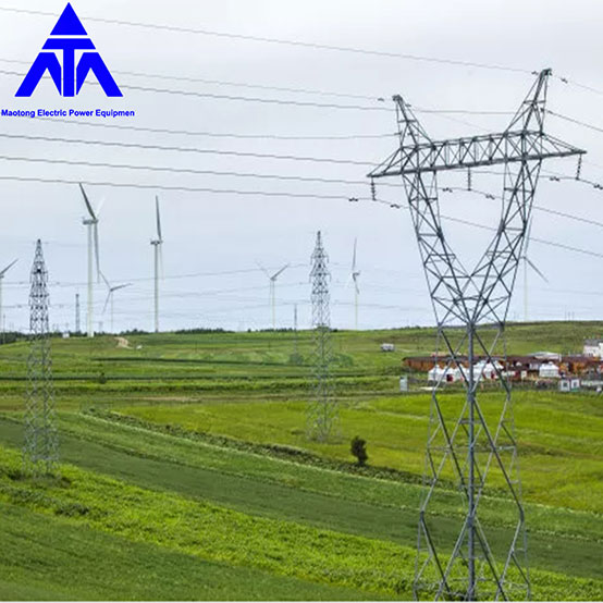 River Crossing Antenna Steel Lattice Transmission Tower 330 KV