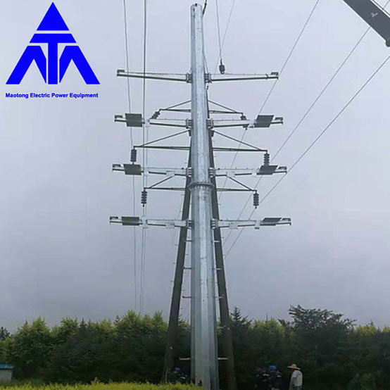 20m Steel Monopole Transmission Electric Power Single Tube Tower