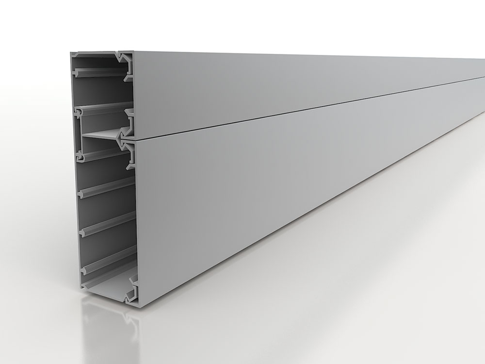 Cable trunking with safety cover and modules