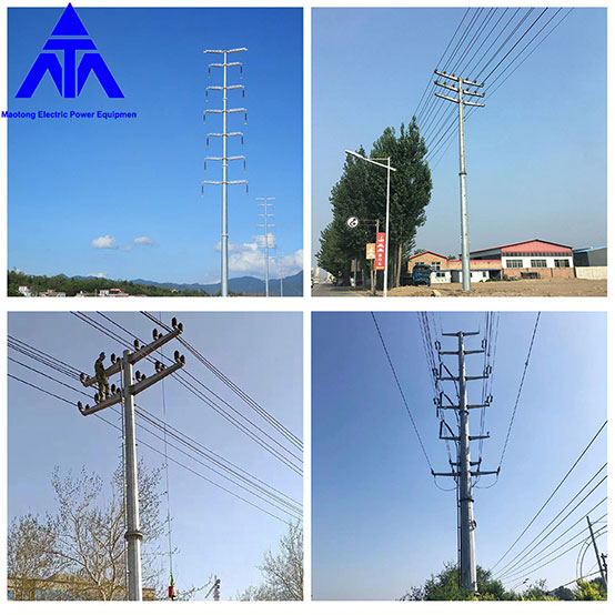 132KV 138KV 230KV Monopole Tower Self Pole Transmission Tower