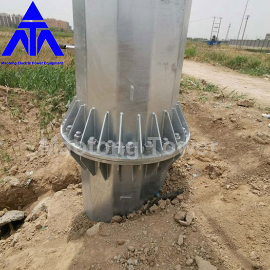 10KV Single Pipe Transmission Monopole Electric Tower