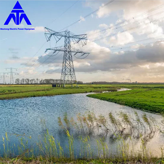 River Crossing Antenna Steel Lattice Transmission Tower 330 KV