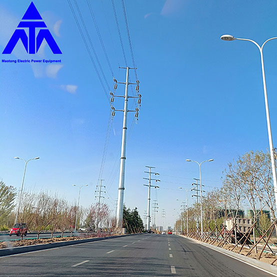 20m Steel Monopole Transmission Electric Power Single Tube Tower