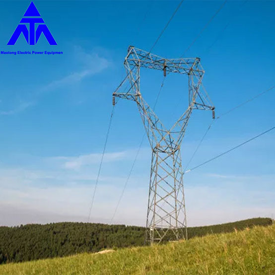River Crossing Antenna Steel Lattice Transmission Tower 330 KV