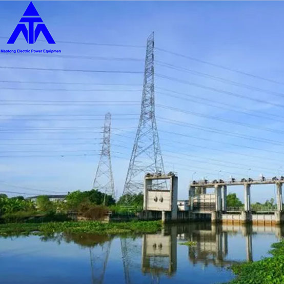 Angle Galvanized 66KV Steel Distribution Electric Power Tower