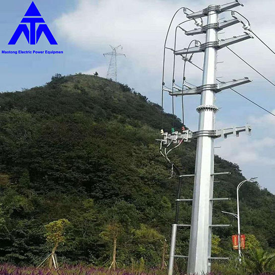 132KV 138KV 230KV Monopole Tower Self Pole Transmission Tower