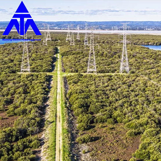 Steel Pipe Electric Power Transmission Line Tower 132 KV